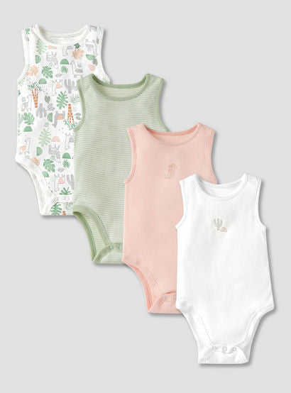 Juniors Printed Sleeveless Bodysuit with - Set of 5-promo_babyshop_Buy2for115_UAE130126-image-1