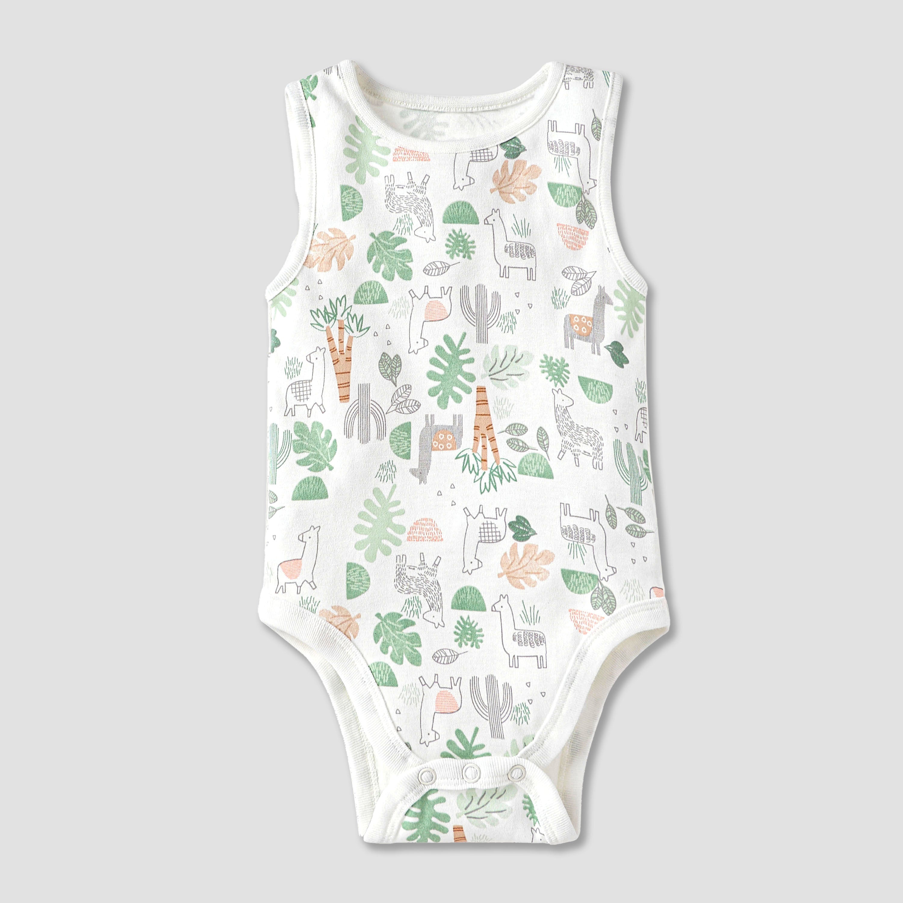 Juniors Printed Sleeveless Bodysuit with - Set of 5