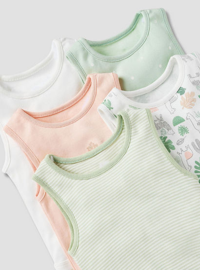 Juniors Printed Sleeveless Bodysuit with - Set of 5-promo_babyshop_Buy2for115_UAE130126-image-7