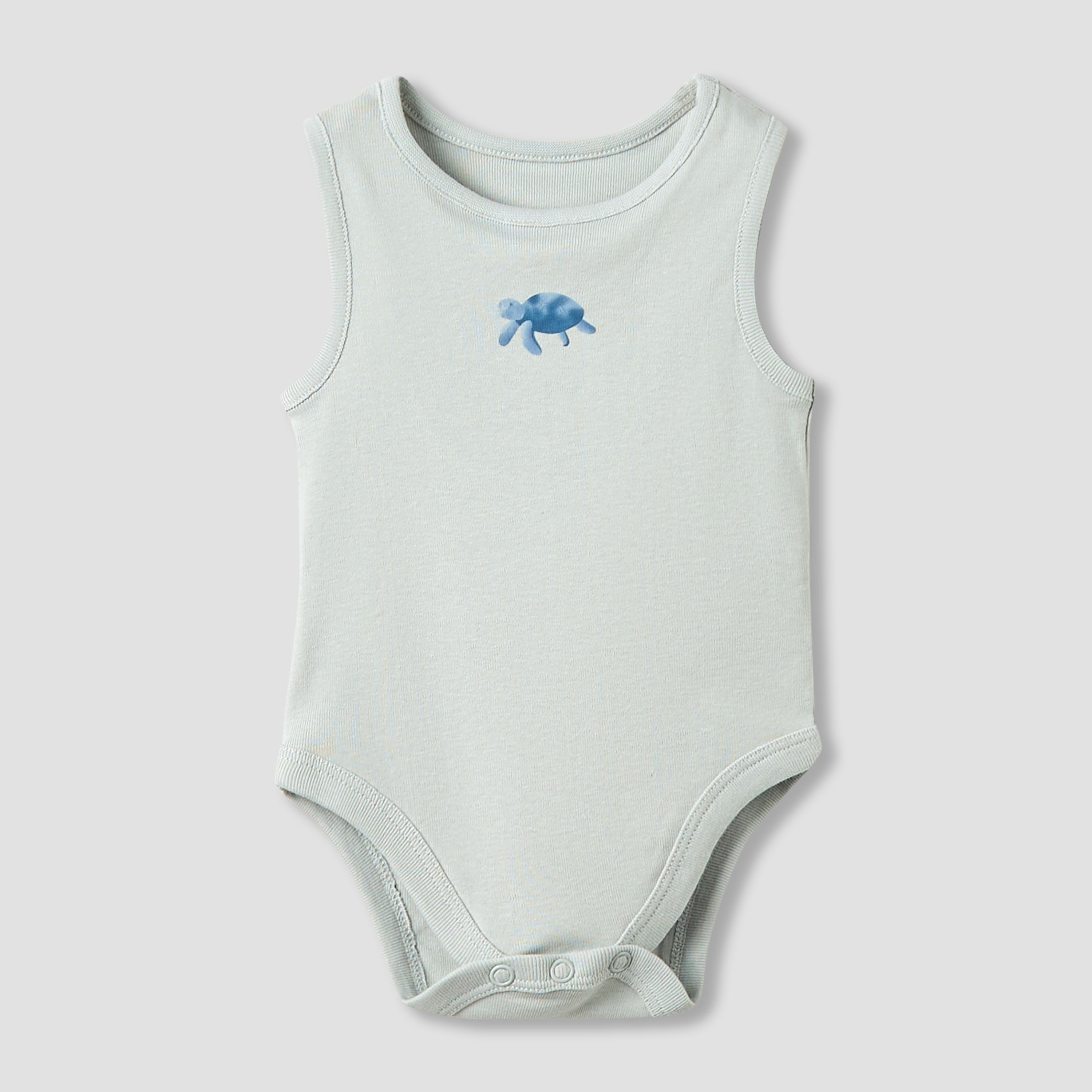 Set of 5, Juniors Crew Neck Sleeveless Bodysuit with Button Closure