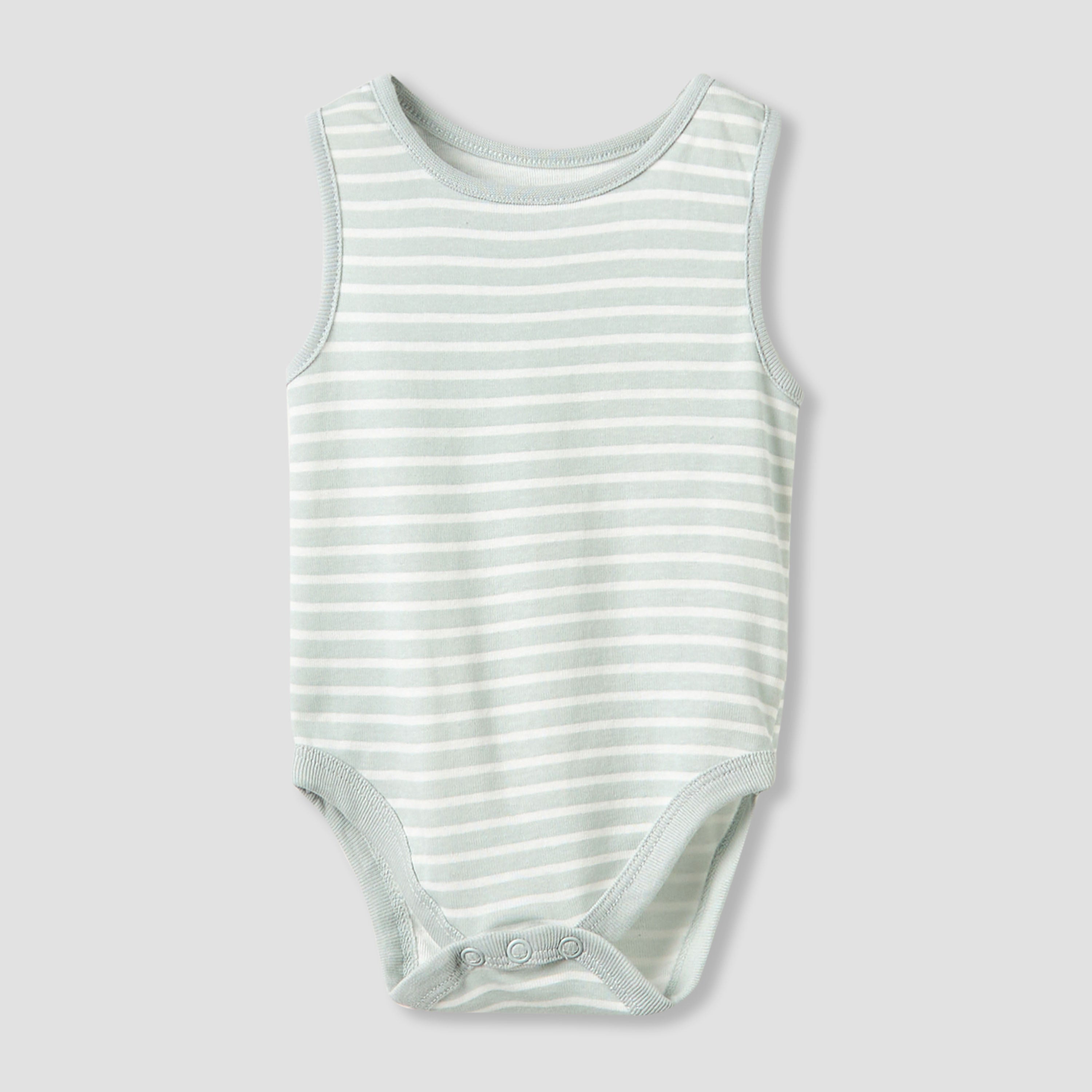 Set of 5, Juniors Crew Neck Sleeveless Bodysuit with Button Closure