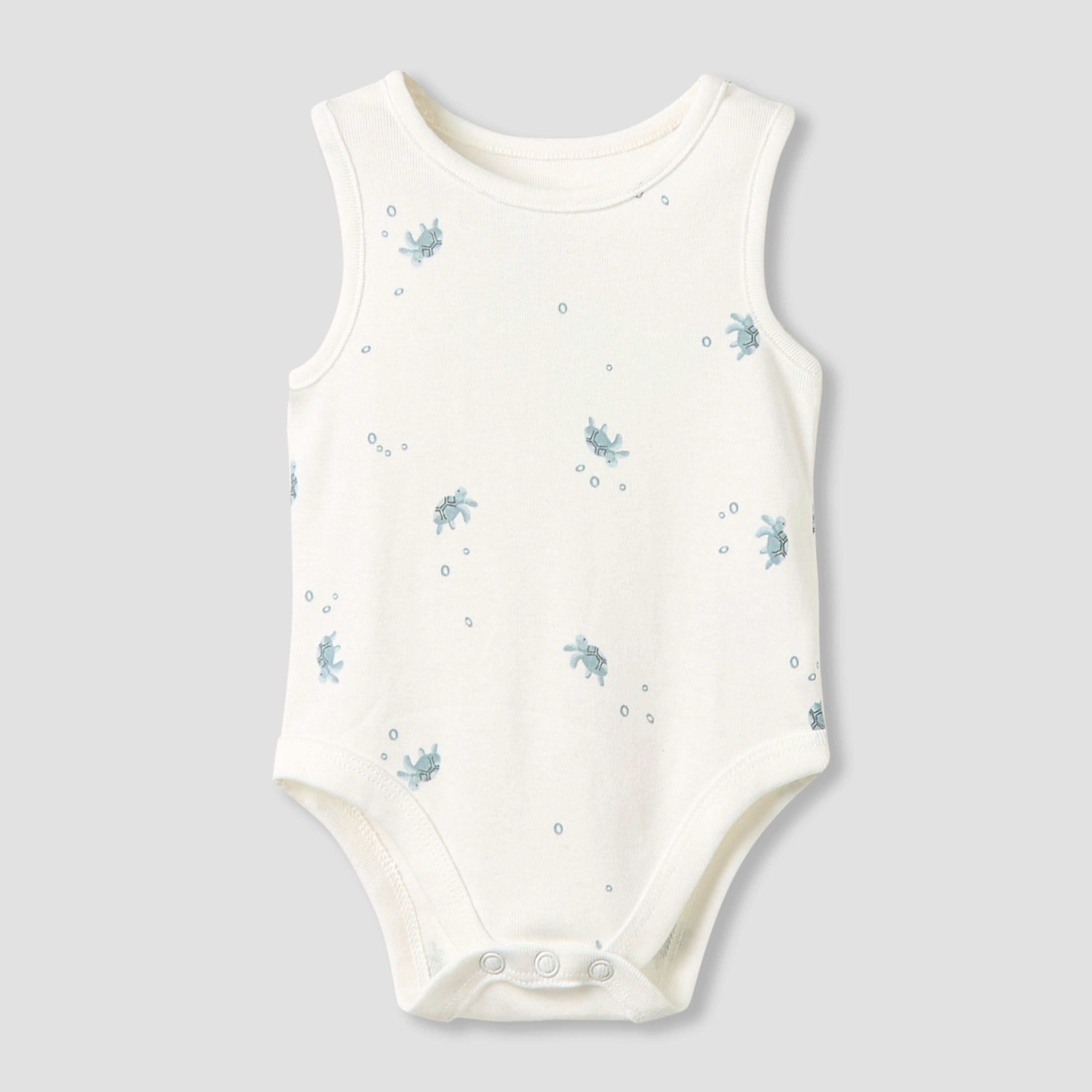 Set of 5, Juniors Crew Neck Sleeveless Bodysuit with Button Closure