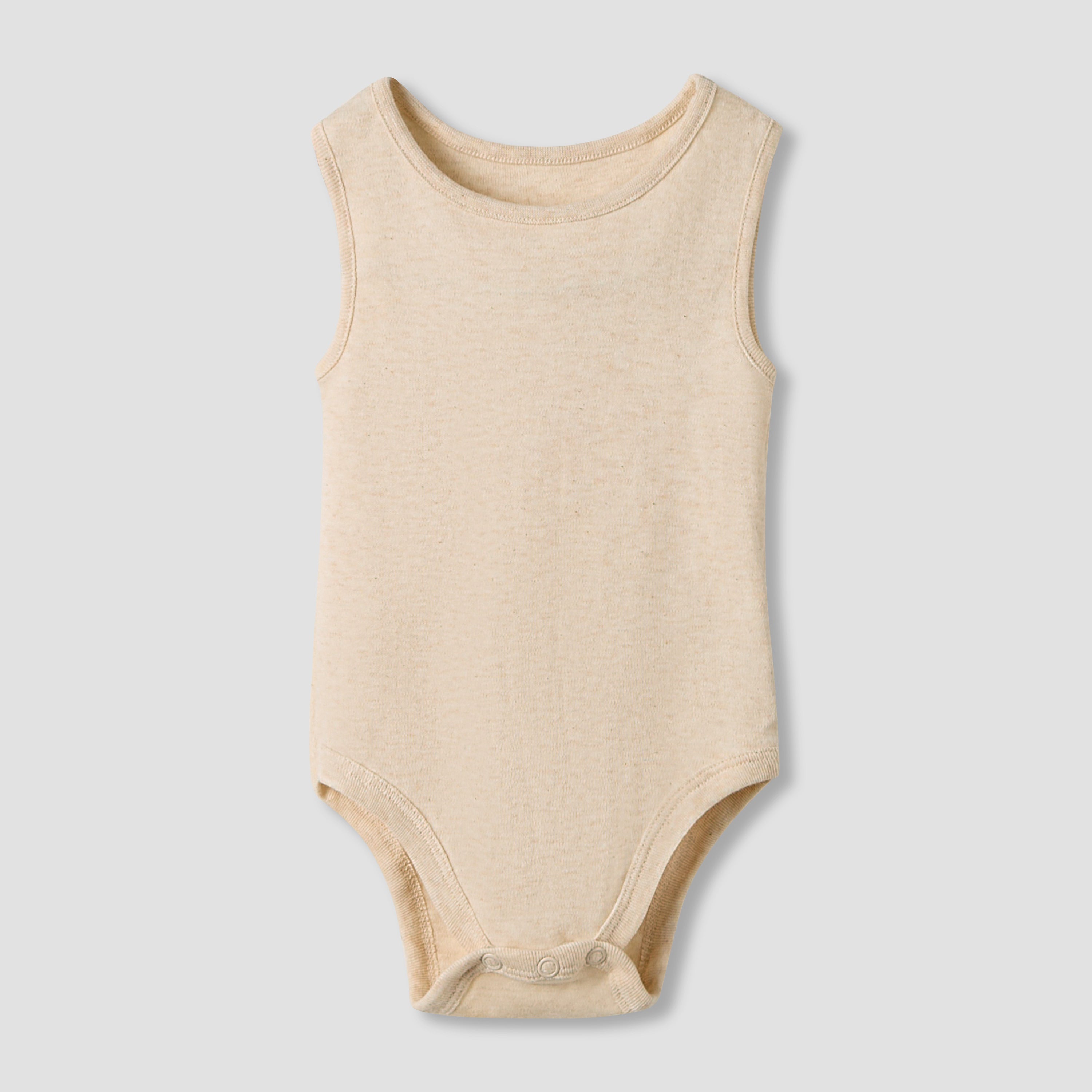 Juniors Round Neck Bodysuit with Snap Button Closure - Cotton - Sleeveless - Set of 7