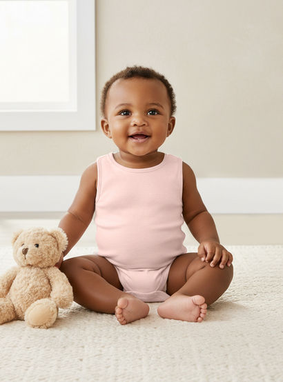 Juniors Round Neck Bodysuit with Snap Button Closure - Cotton - Sleeveless - Set of 7-baby-boys-clothing-multipacks-image-8