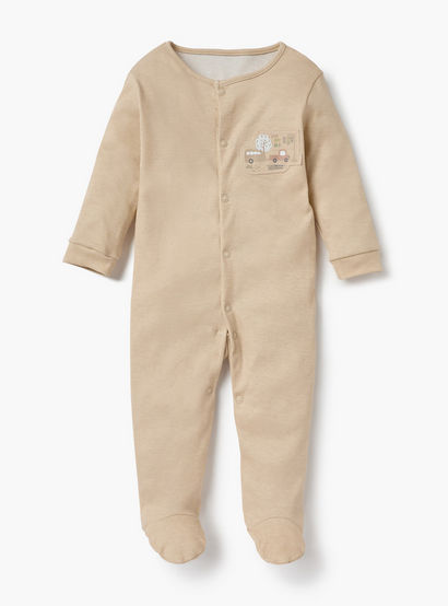 Juniors Printed Sleepsuit with Long Sleeves and Button Closure - Set of 3-promo_babyshop_Buy2for115_UAE130126-image-3