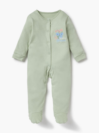 Juniors Printed Sleepsuit with Long Sleeves and Button Closure - Set of 3-baby-girls-clothing-nightwear-sleepsuits-image-4
