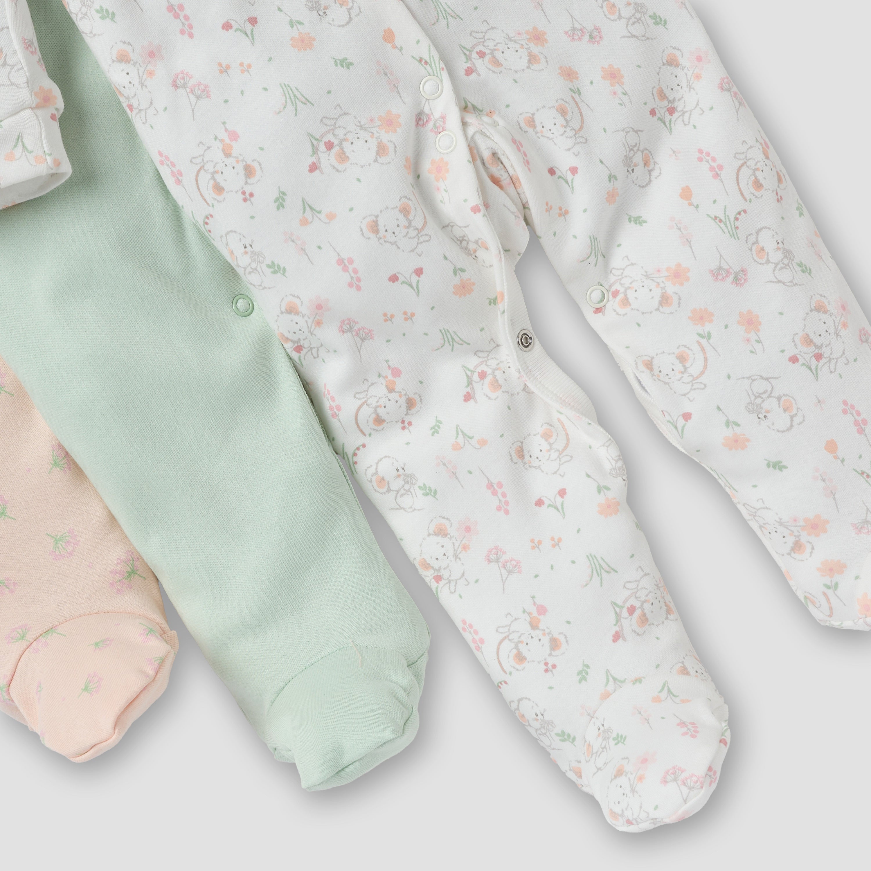 Juniors Assorted Closed Feet Sleepsuit - Set of 3
