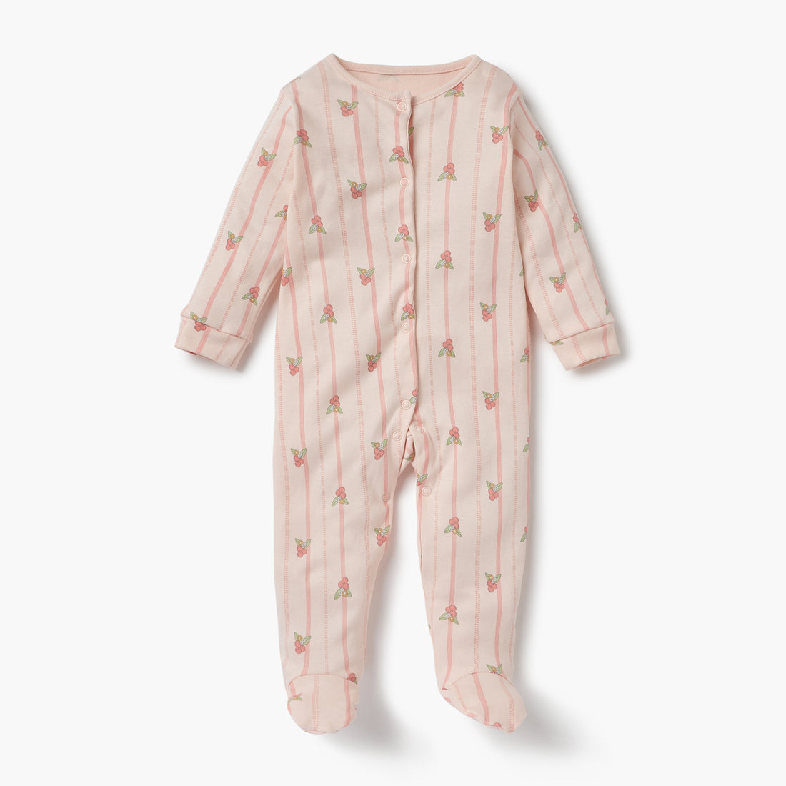 Juniors Printed Sleepsuit with Long Sleeves and Button Closure - Set of 3