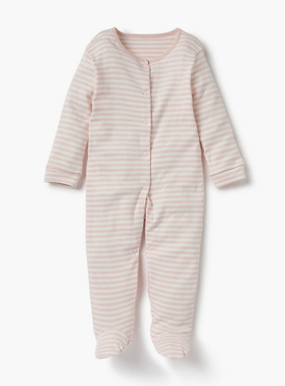 Juniors Printed Sleepsuit with Long Sleeves and Button Closure - Set of 3-baby-girls-clothing-nightwear-sleepsuits-image-4