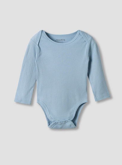 Juniors Round Neck Bodysuit with Snap Button Closure - Cotton - Long Sleeves - Set of 3-baby-girls-clothing-bodysuits-image-2