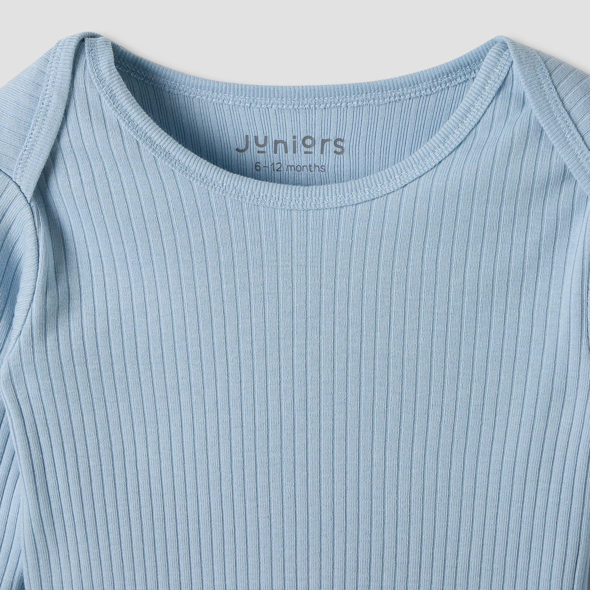 Juniors Round Neck Bodysuit with Snap Button Closure - Cotton - Long Sleeves - Set of 3