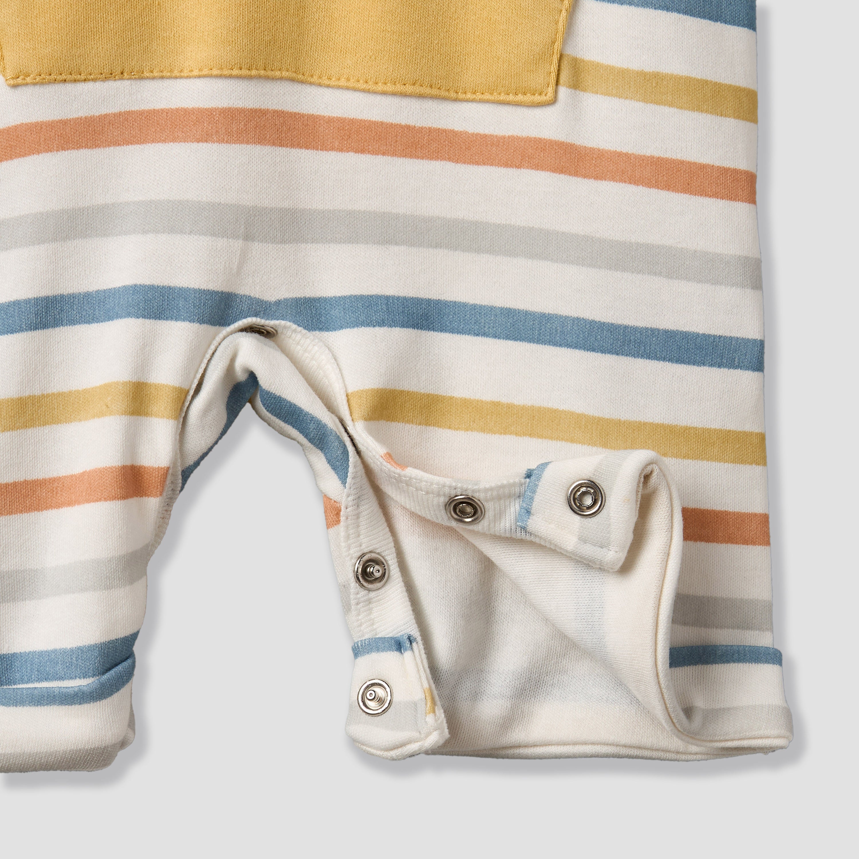 Juniors Hooded Neck Short Sleeves Romper with Stripes