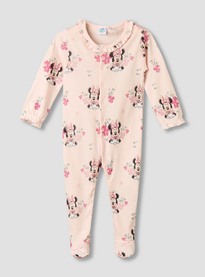 Disney Cotton Long Sleeves Sleepsuit with Minnie Mouse Print-baby-girls-clothing-nightwear-sleepsuits-image-1