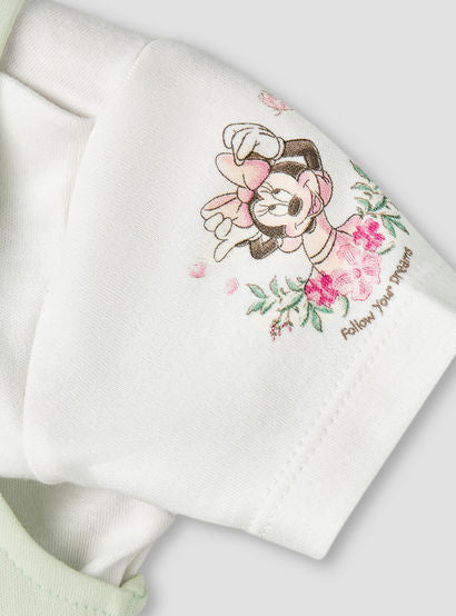 Disney Crew Neck Short Sleeves T-shirt and Dungaree Dress Set with Minnie Mouse Print-baby-girls-clothing-setsandcoords-image-7