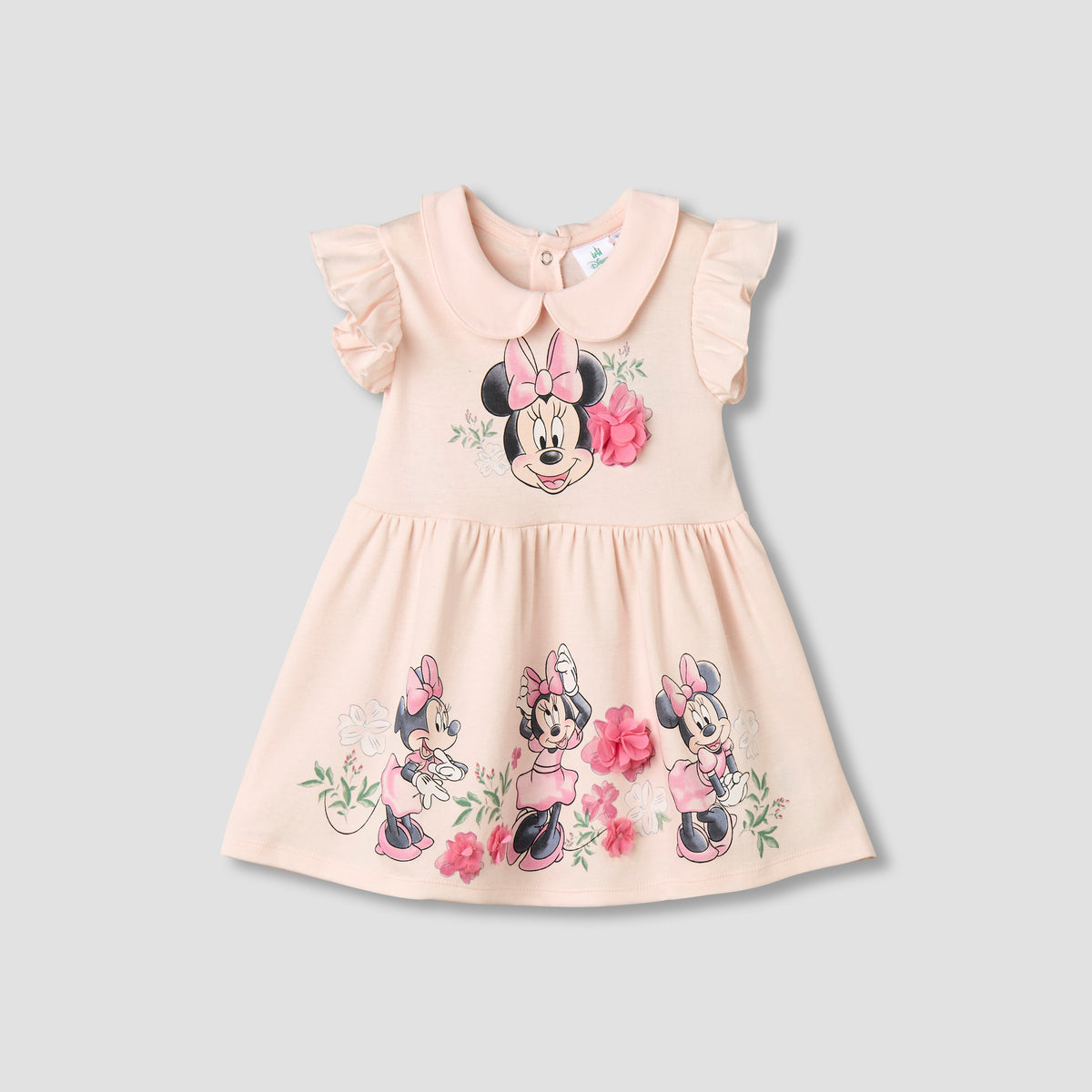 Disney Peter Pan Collar Sleeveless A-line Dress with Minnie Mouse Print