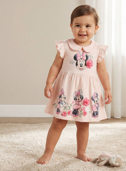 Disney Peter Pan Collar Sleeveless A-line Dress with Minnie Mouse Print-baby-girls-clothing-dressesandjumpsuits-image-1