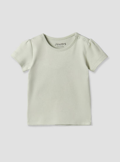 Juniors Round Neck Short Sleeves T-shirt and Dungaree Set with Safari Print-baby-girls-clothing-setsandcoords-image-3