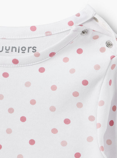 Juniors Cotton Round Neck Long Sleeves Pyjama Set with Polka Dot Print-baby-girls-clothing-nightwear-pyjamasets-image-5