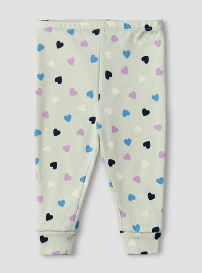 Juniors Cotton Round Neck Long Sleeves Pyjama Set with Heart Print-baby-girls-clothing-nightwear-pyjamasets-image-4