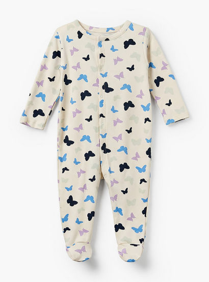 Pack of 3 Juniors Cotton Crew Neck Long Sleeves Sleepsuit with Print-baby-girls-clothing-nightwear-sleepsuits-image-2