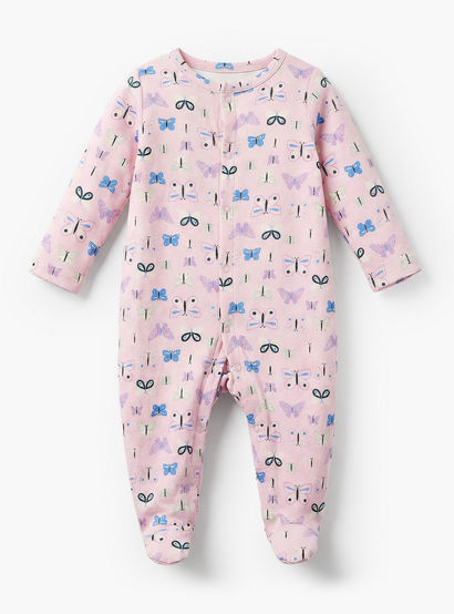 Pack of 3 Juniors Cotton Crew Neck Long Sleeves Sleepsuit with Print-baby-girls-clothing-nightwear-sleepsuits-image-3