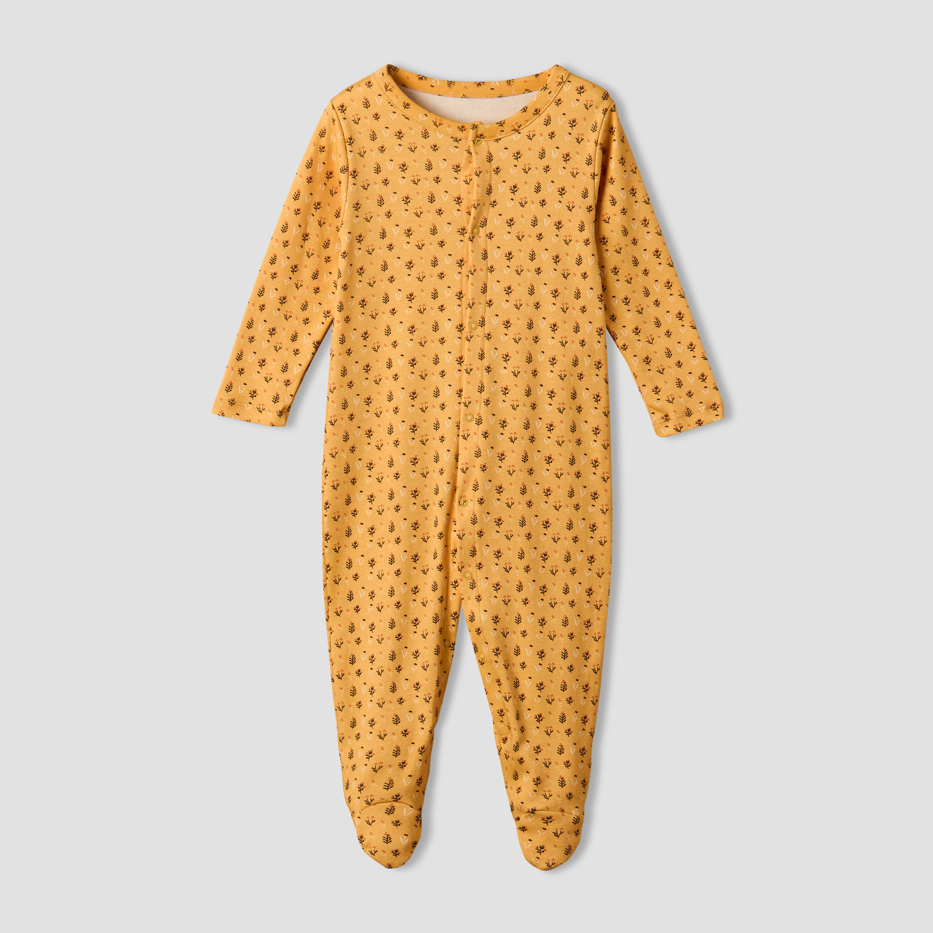 Pack of 3 Juniors Cotton Round Neck Long Sleeve Sleepsuit with Floral Print
