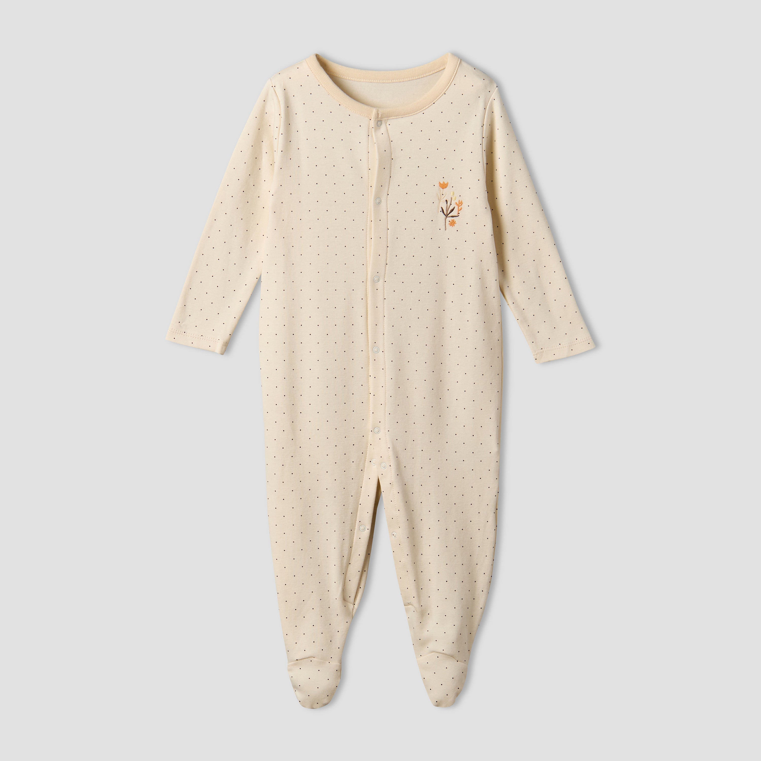 Pack of 3 Juniors Cotton Round Neck Long Sleeve Sleepsuit with Floral Print