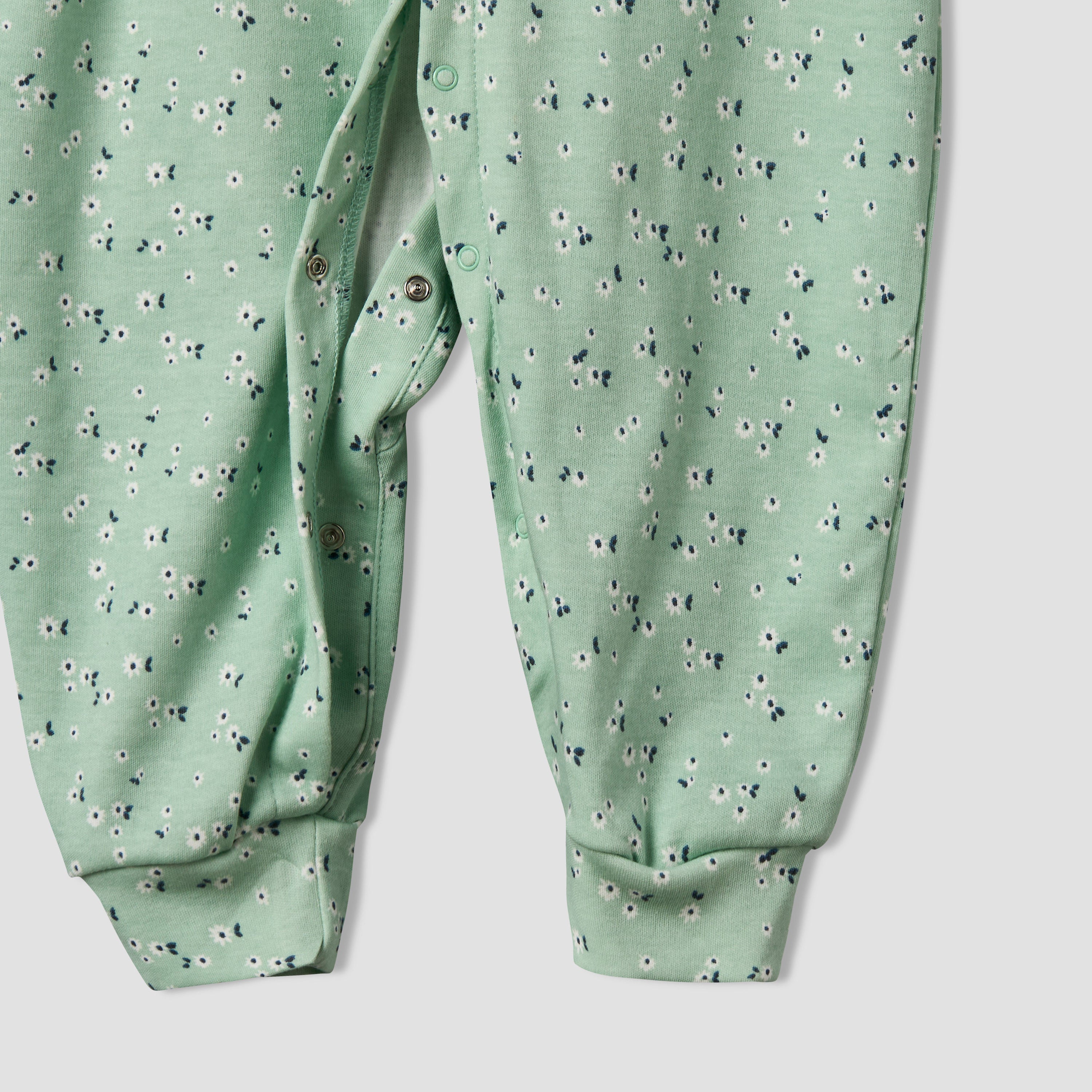 Pack of 3 Juniors Cotton Round Neck Long Sleeves Sleepsuit with Floral Print