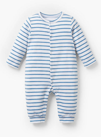 Pack of 3 Juniors Cotton Crew Neck Long Sleeves Sleepsuit with Elephant Print-baby-boys-clothing-nightwear-sleepsuits-image-2