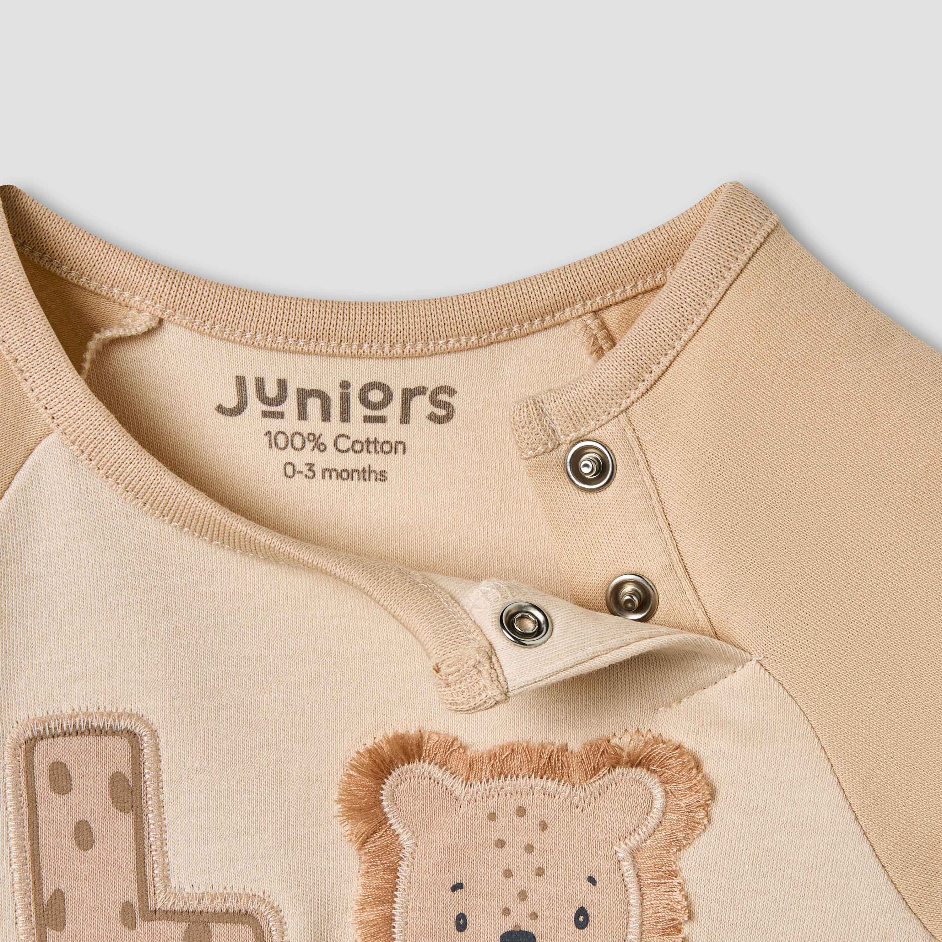 Juniors Animal Applique Romper with Raglan Sleeves