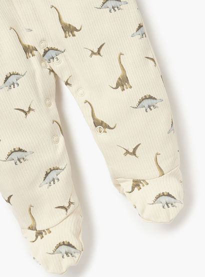 Juniors Dino Print Closed Feet Sleepsuit with Button Closure-baby-boys-clothing-nightwear-sleepsuits-image-4