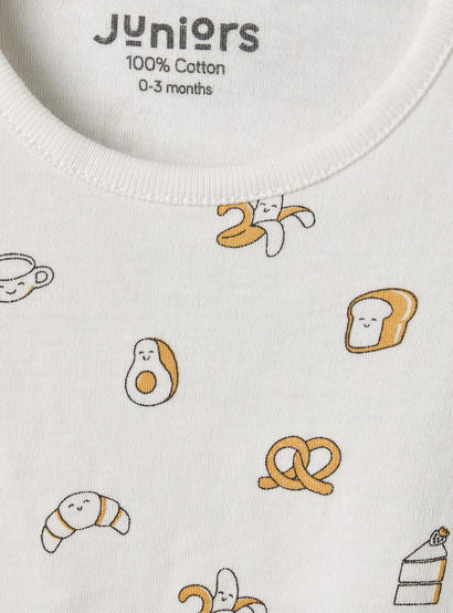 Pack of 2 Juniors Round Neck Bodysuit with Food Print-baby-boys-clothing-bodysuits-image-9