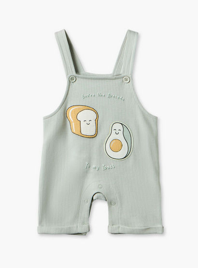 Juniors Crew Neck Short Sleeves T-shirt and Dungaree Set with Avocado Toast Print-baby-boys-clothing-setsandcoords-image-5