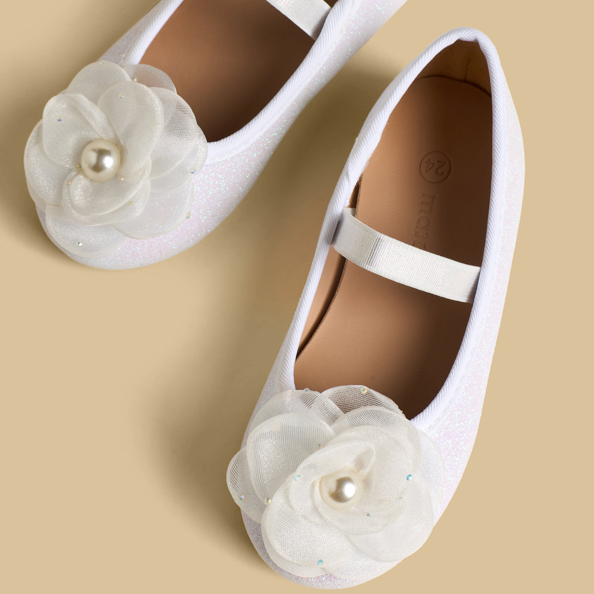 Floral Embellished Ballerina Shoes
