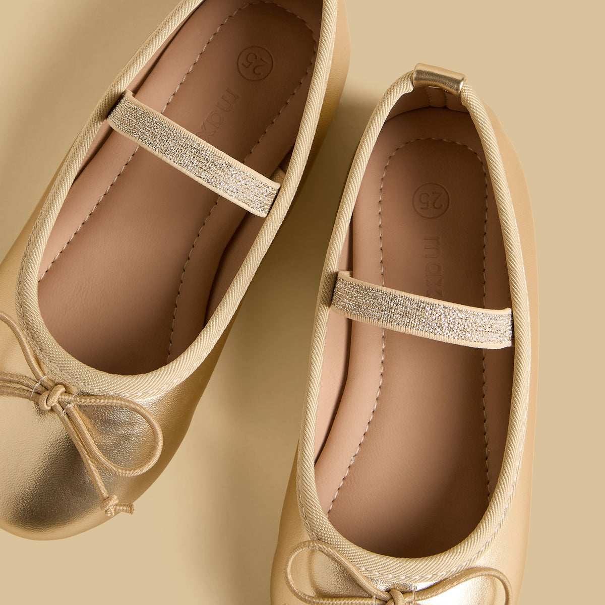 Bow Embellished Ballerina Shoes with Elasticated Strap