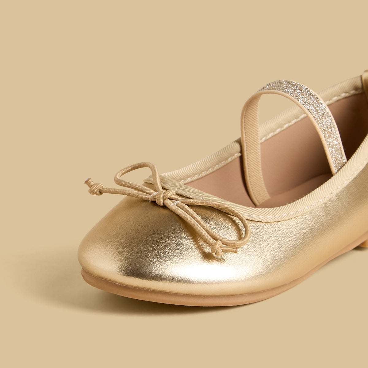 Bow Embellished Ballerina Shoes with Elasticated Strap