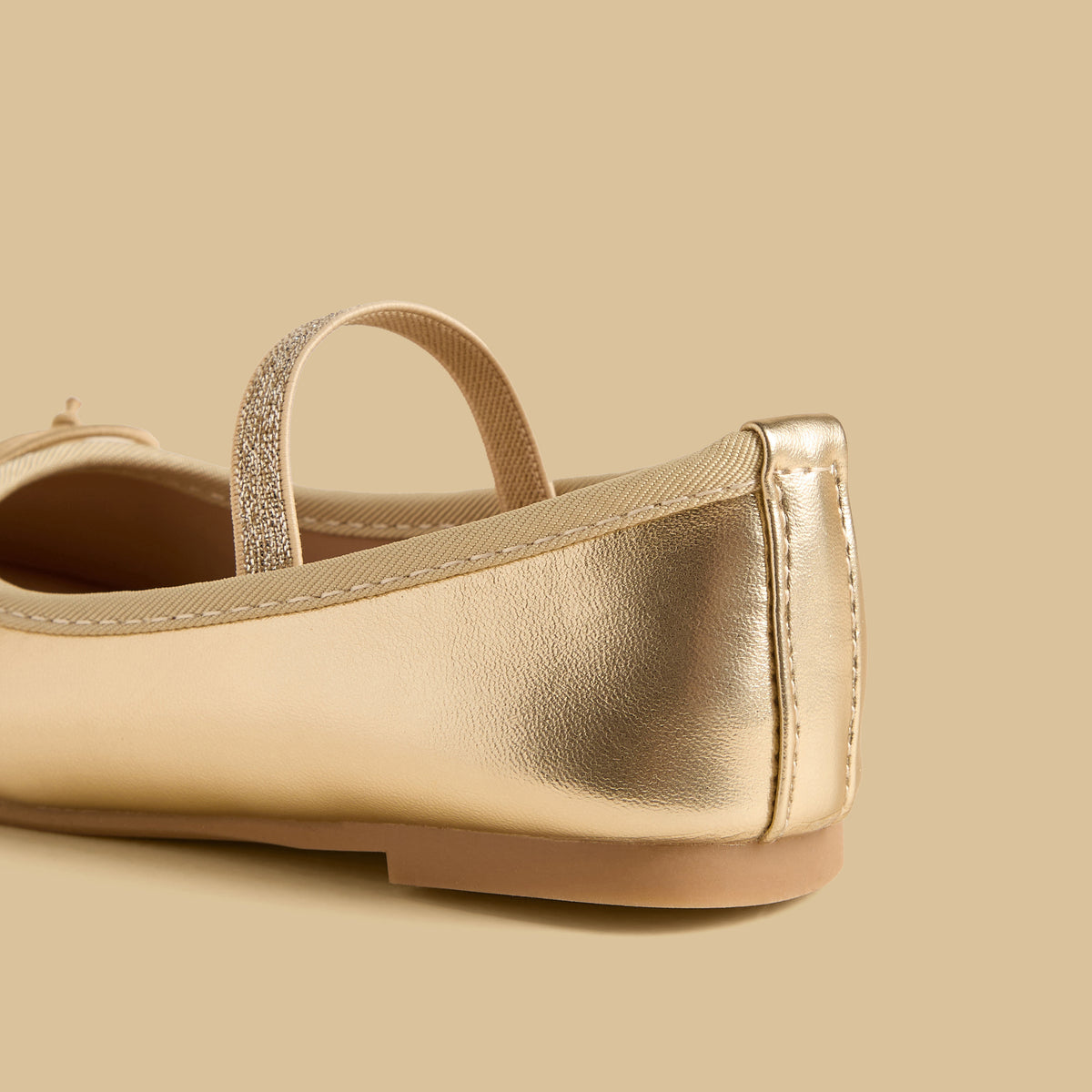 Bow Embellished Ballerina Shoes with Elasticated Strap