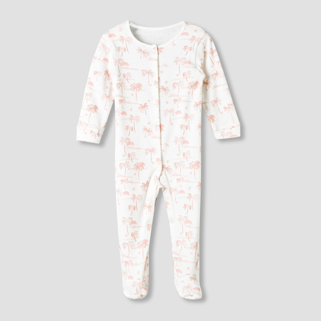 Pack of 3 Juniors Cotton Round Neck Long Sleeve Sleepsuit with Snap Button Closure