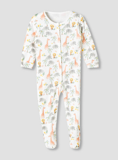 Pack of 3 Juniors Cotton Round Neck Long Sleeve Sleepsuit with Snap Button Closure-baby-girls-clothing-nightwear-sleepsuits-image-4