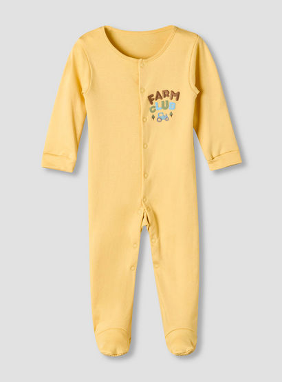 Pack of 3 Juniors Cotton Round Neck Long Sleeve Sleepsuit with Snap Button Closure-baby-boys-clothing-nightwear-sleepsuits-image-2
