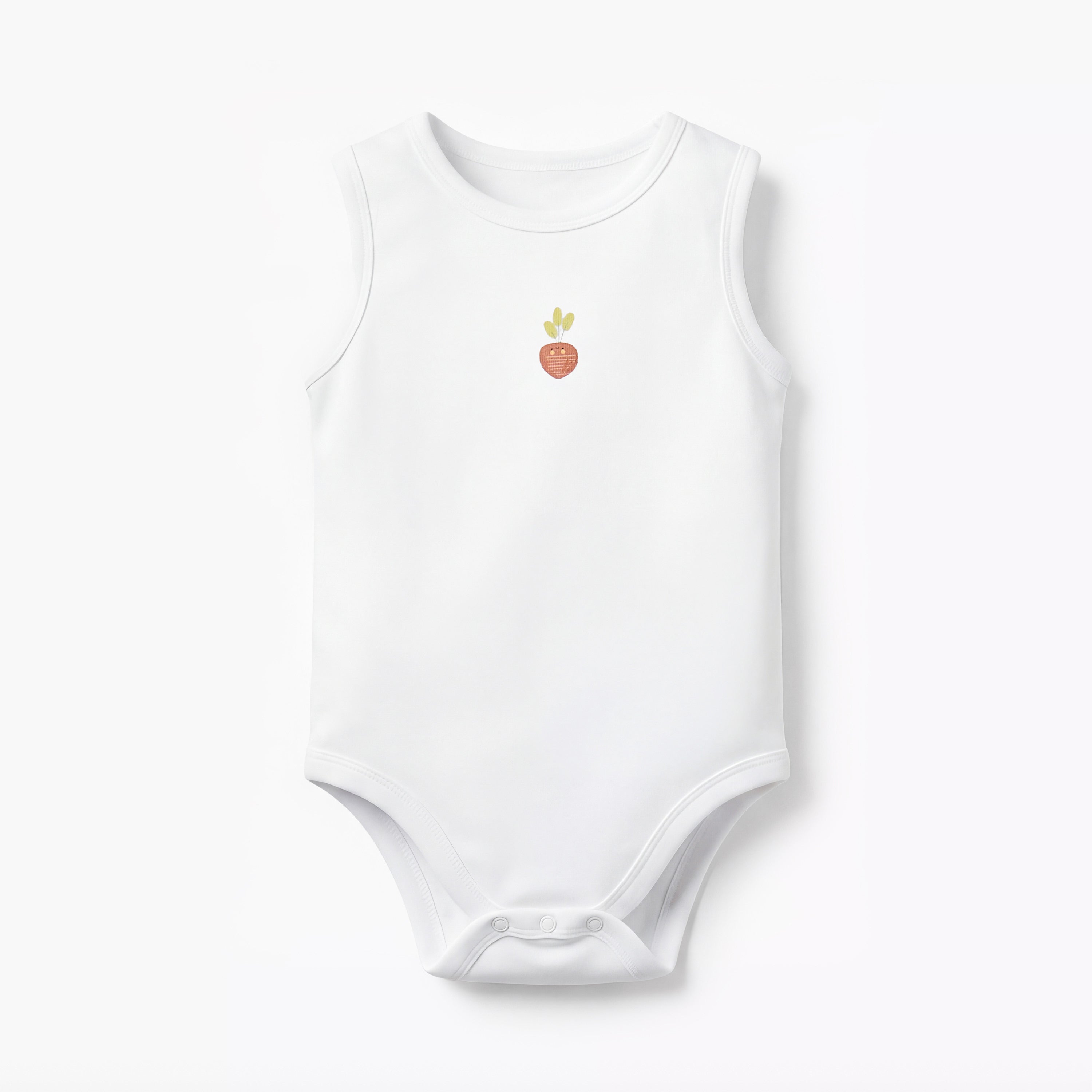 Pack of 5 Juniors Round Neck Sleeveless Bodysuit with Snap Button Closure