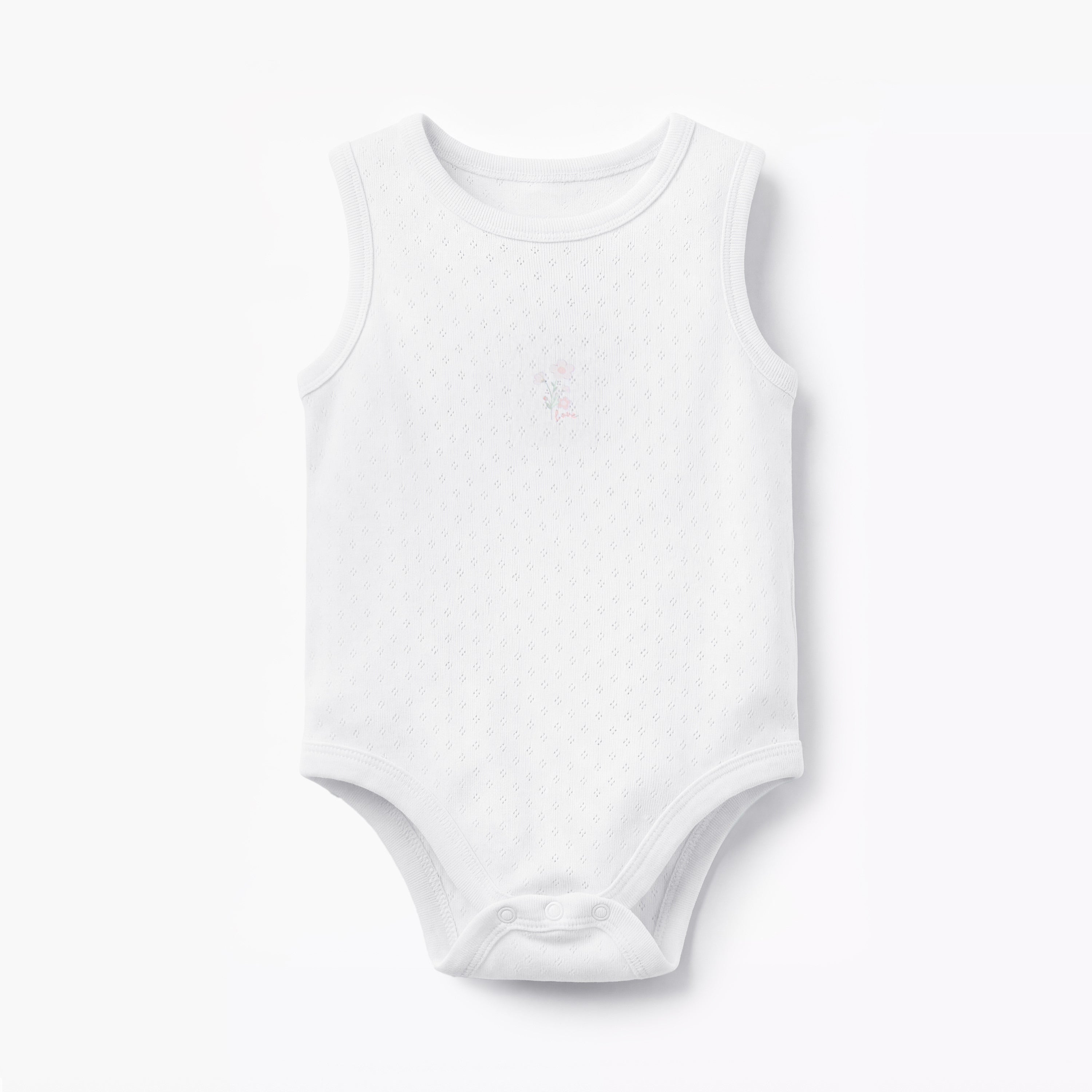 Pack of 5 Juniors Cotton Sleeveless Bodysuit with Snap Button Closure