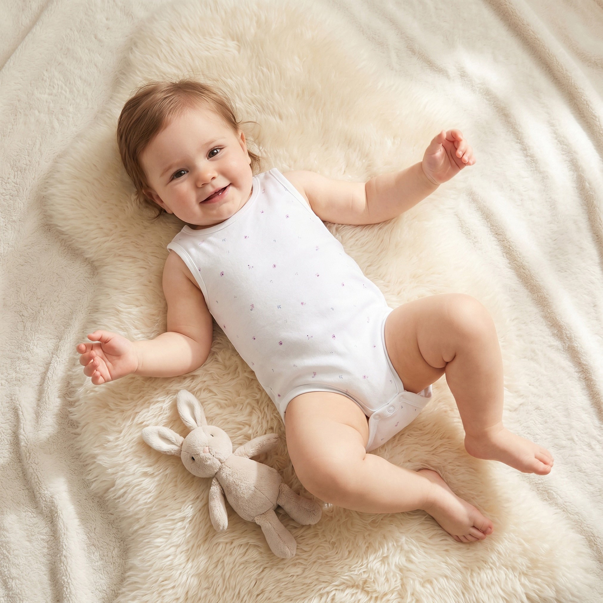Pack of 5 Juniors Cotton Sleeveless Bodysuit with Snap Button Closure