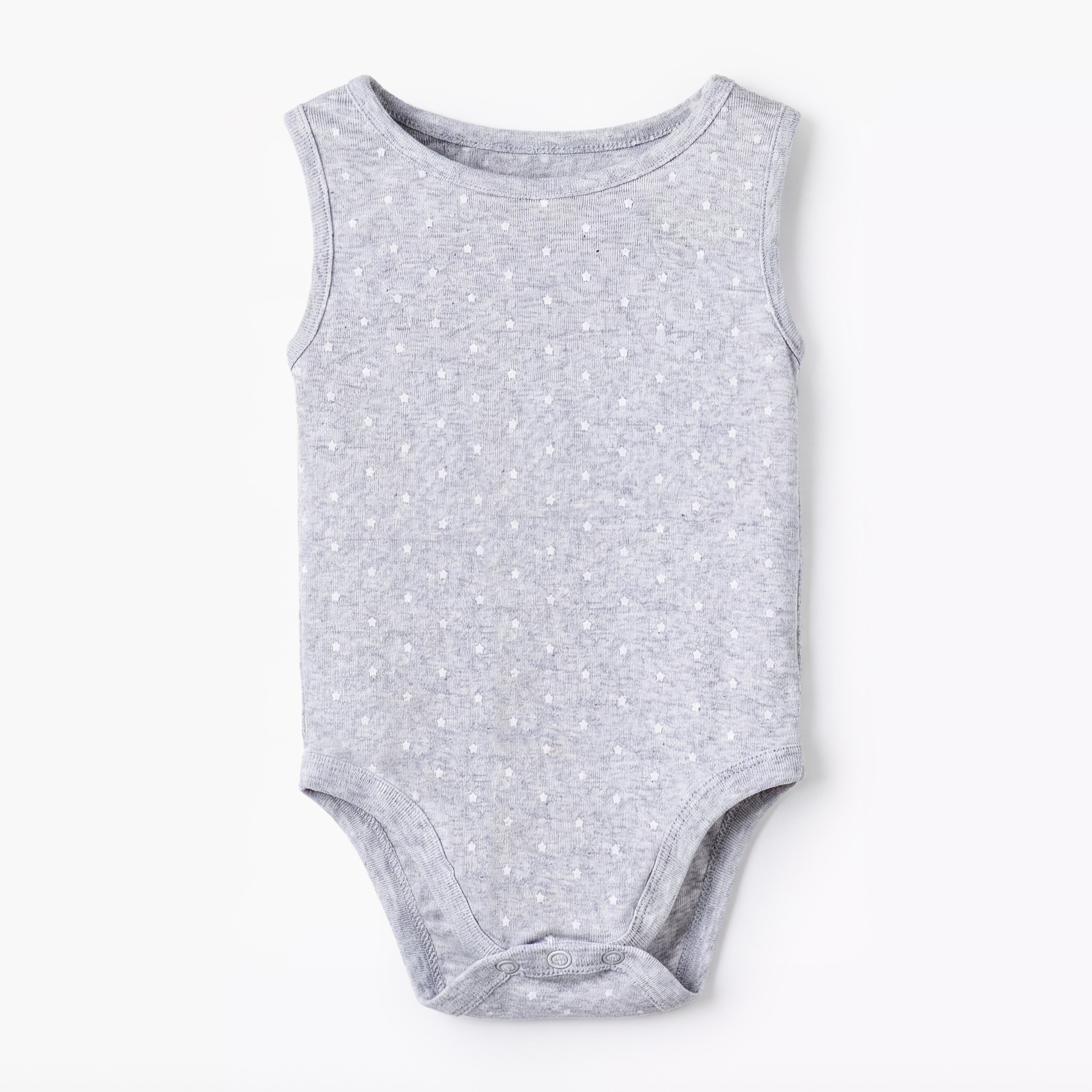 Pack of 5 Juniors Round Neck Sleeveless Bodysuit with Snap Button Closure