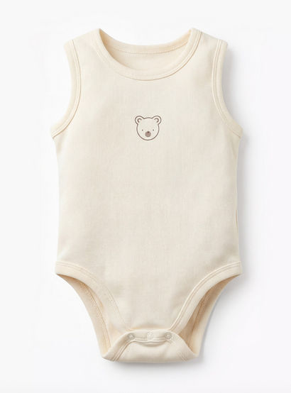 Pack of 5 Juniors Round Neck Sleeveless Bodysuit with Snap Button Closure-baby-boys-clothing-bodysuits-image-5