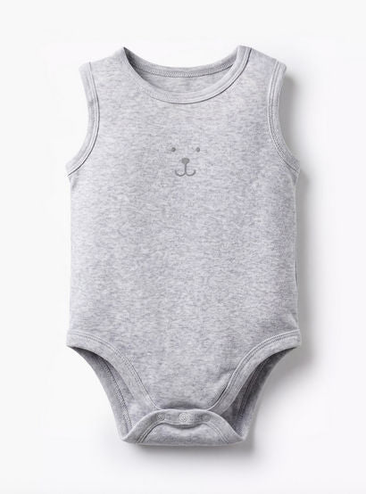 Pack of 5 Juniors Round Neck Sleeveless Bodysuit with Snap Button Closure-baby-boys-clothing-bodysuits-image-6