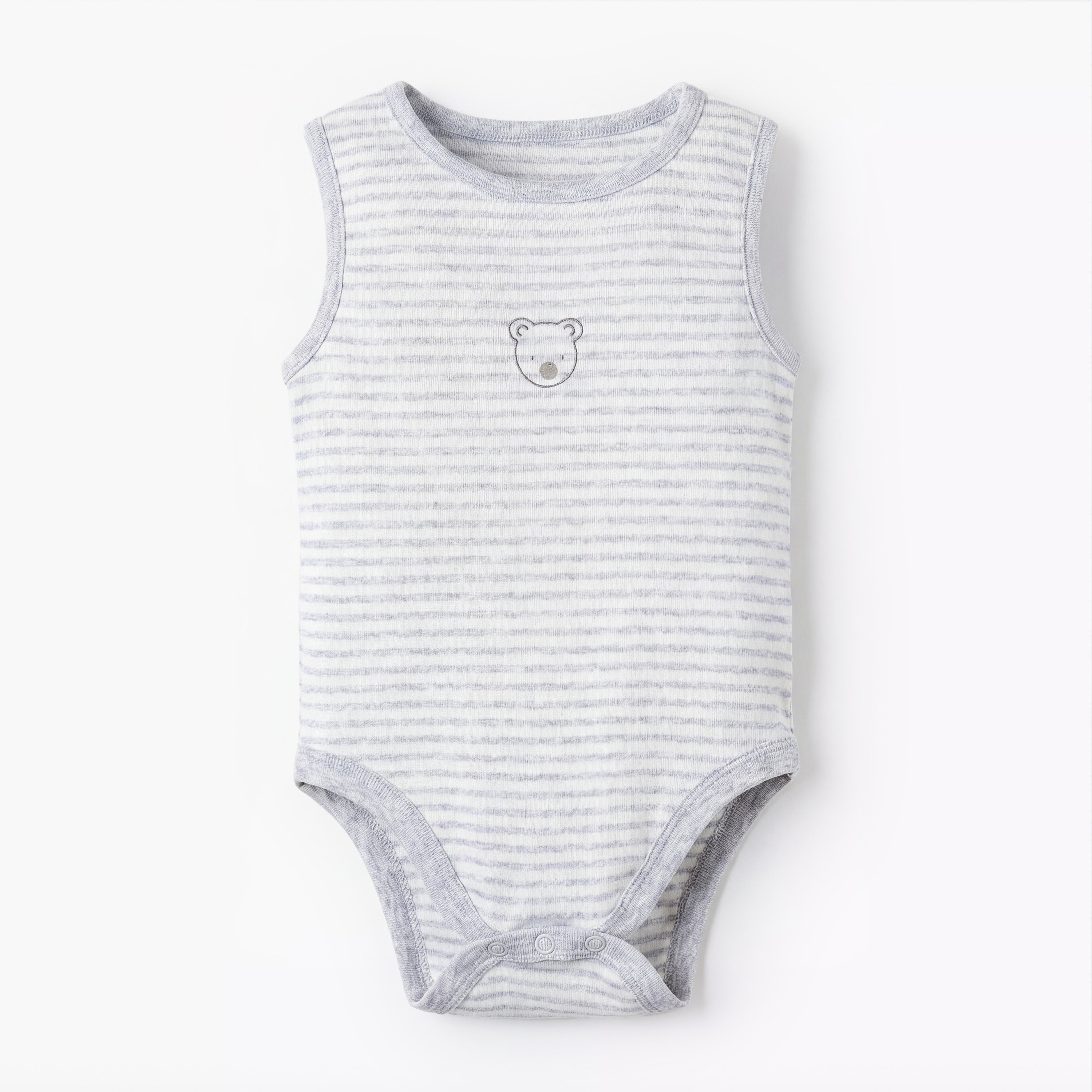 Pack of 5 Juniors Round Neck Sleeveless Bodysuit with Snap Button Closure