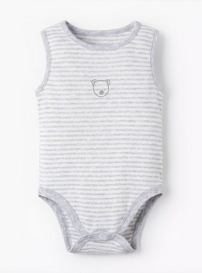 Pack of 5 Juniors Round Neck Sleeveless Bodysuit with Snap Button Closure-baby-boys-clothing-bodysuits-image-7