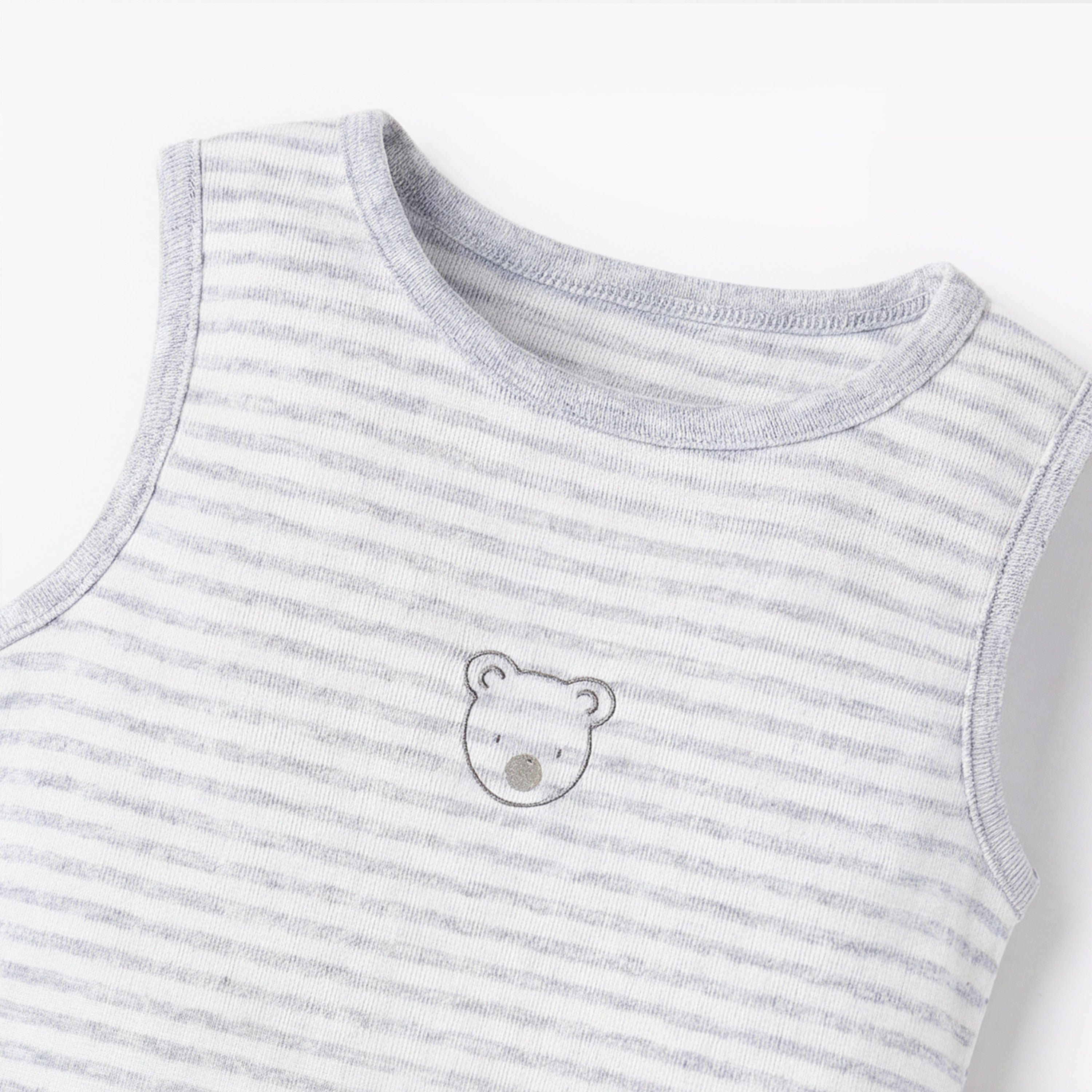 Pack of 5 Juniors Round Neck Sleeveless Bodysuit with Snap Button Closure