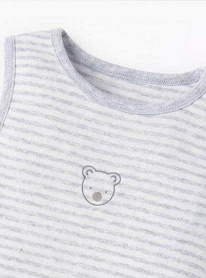 Pack of 5 Juniors Round Neck Sleeveless Bodysuit with Snap Button Closure-baby-boys-clothing-bodysuits-image-8